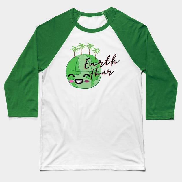 earth hour day Baseball T-Shirt by kittiyapornklummai@gmail.com